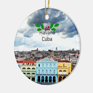 Havana, Cubaanse landschap met kerstheilig Keramisch Ornament