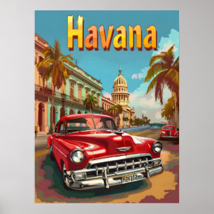Havana Dreams: Cruise in een vintage auto Poster