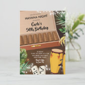Havana Night Beach Birthday Invitation Kaart (Staand voorkant)