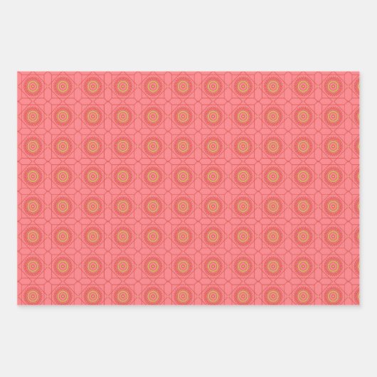 Havana Night Cuban Caribbean Coral Tegel Pattern Inpakpapier Vel (Voorkant)