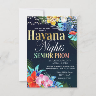 Havana Night Senior prom uitnodiging