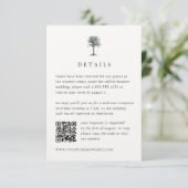 Havana Palm Bruiloft Details QR Code RSVP Informatiekaartje (Staand voorkant)