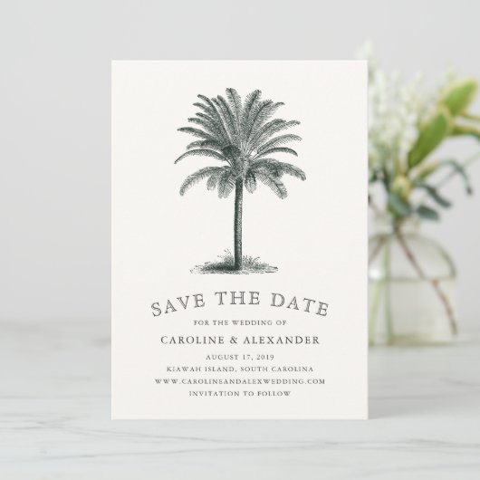 Havana Palm | Elegant  Tropisch Save The Date (Staand voorkant)