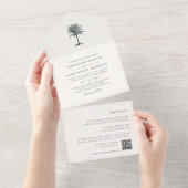 Havana Palm | palmboom bruiloft All In One Uitnodiging (Afscheurbaar)