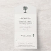 Havana Palm |  palmboom bruiloft All In One Uitnodiging (Binnen)