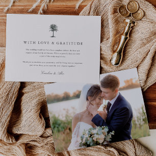 Havana Palm palmboom bruiloft foto Bedankkaart