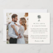 Havana Palm | palmboom bruiloft foto Bedankkaart (Voorkant)