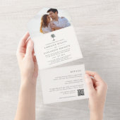 Havana Palm | palmboom foto bruiloft All In One Uitnodiging (Afscheurbaar)