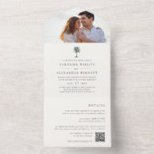 Havana Palm | palmboom foto bruiloft All In One Uitnodiging (Binnen)