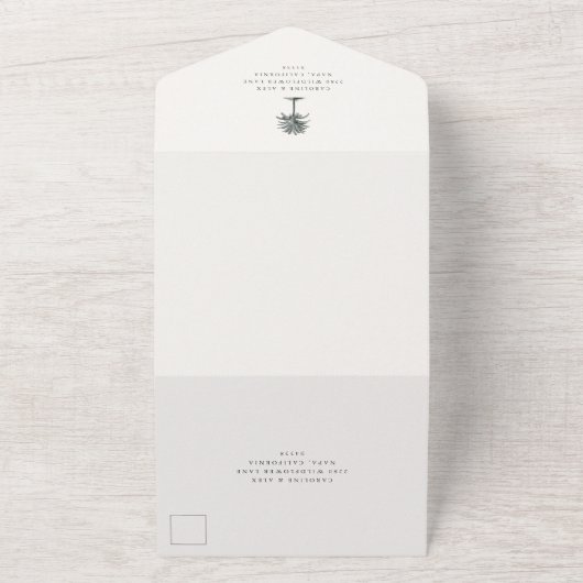 Havana Palm |  palmboom foto bruiloft All In One Uitnodiging (Buitenkant)