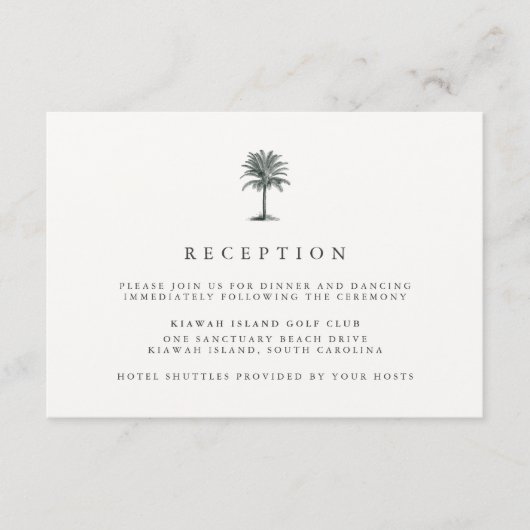 Havana Palm Reception Kaart (Voorkant)