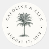 Havana Palm Wedding Ronde Sticker (Voorkant)