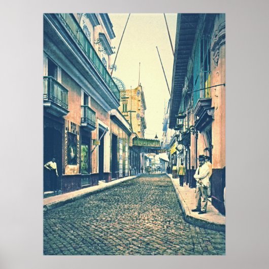 Havana Street Cuba 1899 Poster (Voorkant)