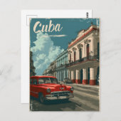 Havana  Streets: Classic Car Briefkaart (Voorkant / Achterkant)