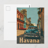 Havana Streets: Classic Car Briefkaart (Voorkant / Achterkant)