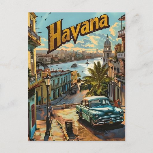 Havana Vintage Car Briefkaart (Voorkant)