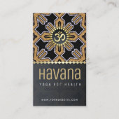 Havana Yoga Studio Black Gold Carte de visite (Devant)