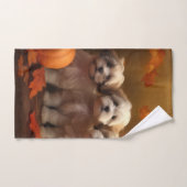 Havanais chiot automne ravi Citrouille (Serviette à main)