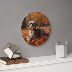 Havanees in Herfstbladeren Herfst Inspire Grote Klok