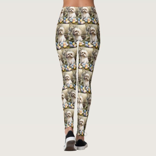 Havanees met paaseieren leggings (Achterkant)