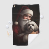 Havanees met Sinterklaas Feestelijke Kerstmis Golfhanddoek (Insitu)