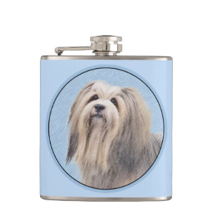 Havanees (zilver) schilderen - Kute Original Dog A Heupfles