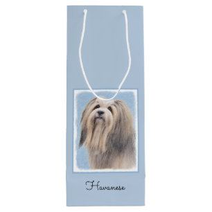 Havanees (zilver) schilderen - Kute Original Dog A Wijn Cadeautas