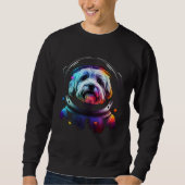 Havanese Astronaut Dog in Outer Space  Cosmic Grap Trui (Voorkant)