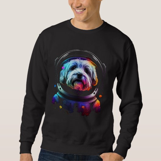 Havanese Astronaut Dog in Outer Space Cosmic Grap Trui (Voorkant)