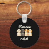 Havanese Aunt Cute Dog Lover Gift Funny Women Pupp Sleutelhanger (Voorkant)