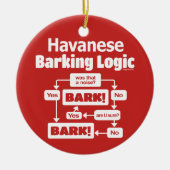 Havanese Barking Logic Keramisch Ornament (Voorkant)