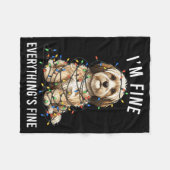 Havanese Christmas I'm Fine Everything Is Fine  Fleece Deken (Voorkant (Horizontaal))