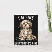 Havanese Christmas I'm Fine Everything Is Fine  Kaart (Voorkant)