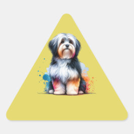 Havanese Dog Driehoek Sticker