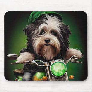 Havanese Dog Driving Bike St. Patrick's Day Muismat