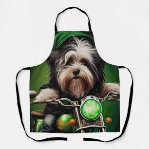 Havanese Dog Driving Bike St. Patrick's Day Schort