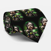 Havanese Dog Driving Bike St. Patrick's Day Stropdas (Opgerold)