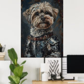 Havanese Dog In Armor Poster (Thuiskantoor)