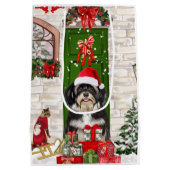 Havanese Dog Kerstmis Medium Cadeauzakje (Achterkant)