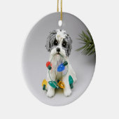 Havanese Dog-kerstversiering Keramisch Ornament (Rechts)