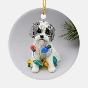 Havanese Dog-kerstversiering Keramisch Ornament