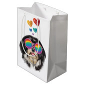 Havanese Dog met harten Valentijnsdag Medium Cadeauzakje (Achterkant Gekanteld)