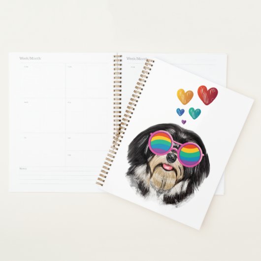 Havanese Dog met harten Valentijnsdag Planner (Display)