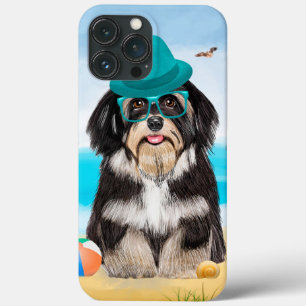 Havanese Dog op strand iPhone 13 Pro Max Hoesje