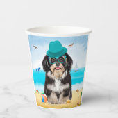 Havanese Dog op strand Papieren Bekers (Voorkant)