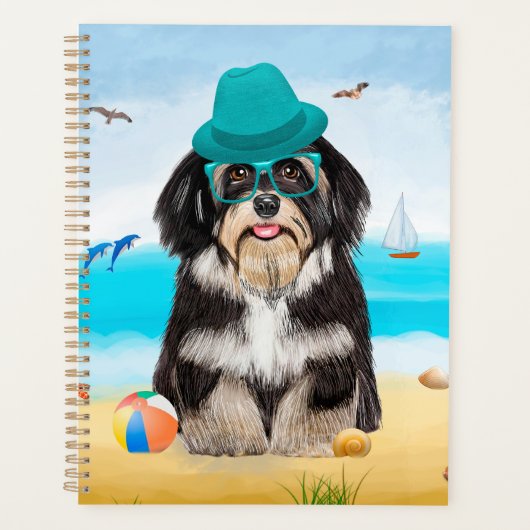 Havanese Dog op strand Planner (Voorkant)