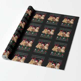 Havanese Dog Reindeer lights UGLY Christmas Pajama Cadeaupapier