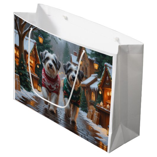 Havanese Dogs Christmas Snow Holiday Groot Cadeauzakje (Voorkant Gekanteld)