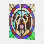 Havanese "Glas in lood" Glas Ornament (Voorkant links)