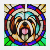 Havanese "Glas in lood" Glas Ornament (Achterkant)